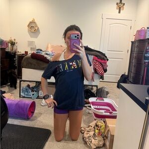 Off the Shoulder Navy Mickey Mouse shirt